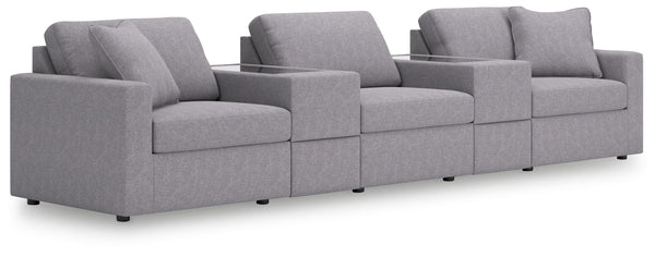 Modmax - Granite - Sectional Gray 5 Pc. Sectional With Storage Consoles