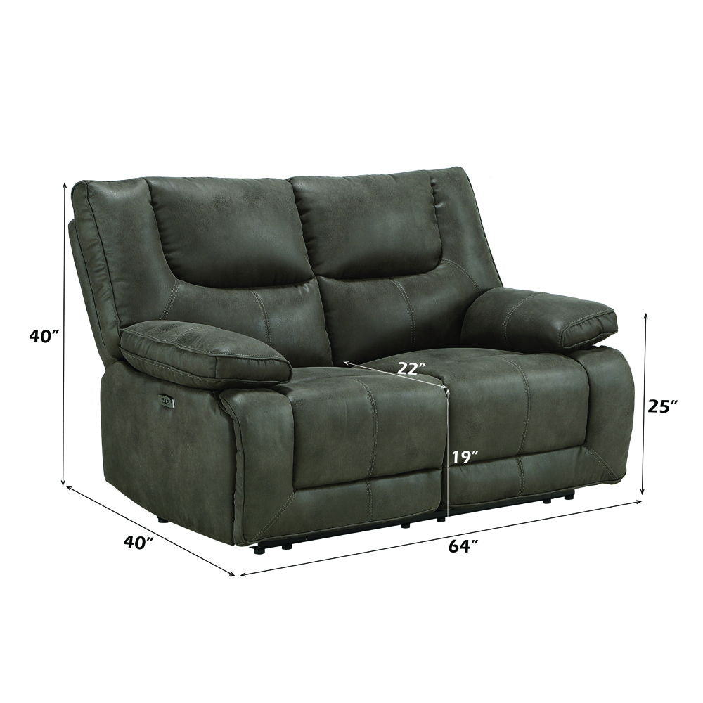 Harumi - Power Motion Loveseat With USB - Gray Fabric