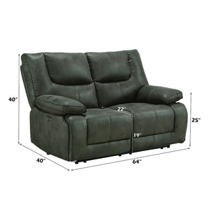 Harumi - Power Motion Loveseat With USB - Gray Fabric