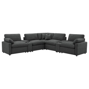 Collins - 7-Piece Modular Power Reclining Sectional Dark Gray