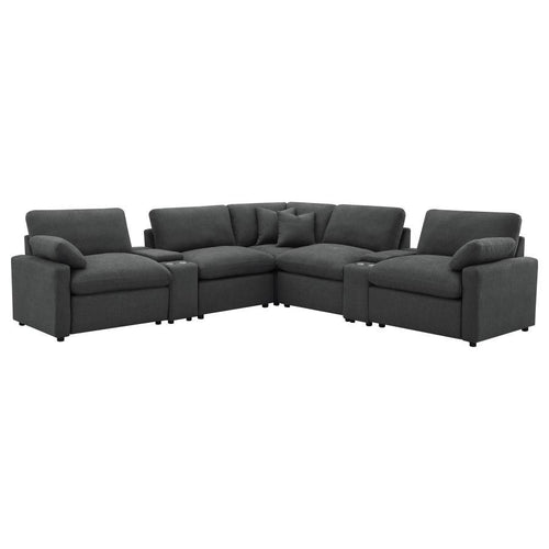 Collins - 7-Piece Modular Power Reclining Sectional Dark Gray
