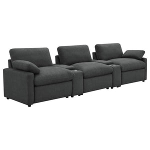 Collins - 5-Piece Power Reclining Home Theater Seating Dark Gray