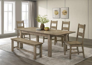 Cardova - Extension Table Dining Set Light Brown 6 Pc. Table, 4 Chairs, Bench