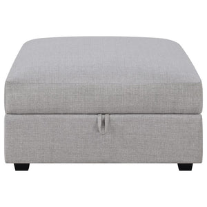 Cambria - Square Upholstered Storage Ottoman - Gray