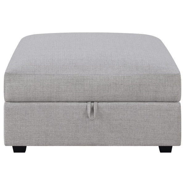 Cambria - Square Upholstered Storage Ottoman - Gray