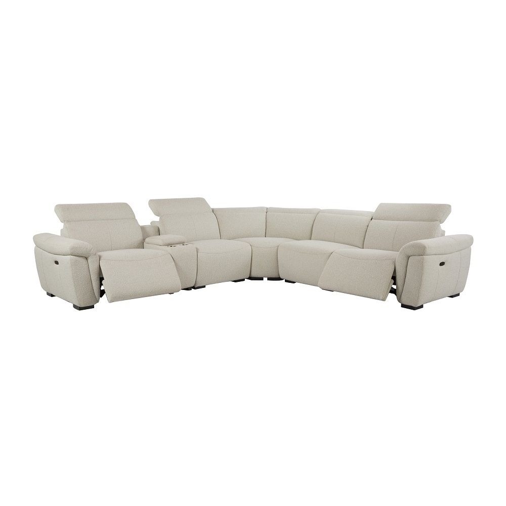Dayana - Power Motion Sectional Sofa - Beige Boucle