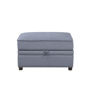 Bois II - Ottoman With Storage - Gray Velvet