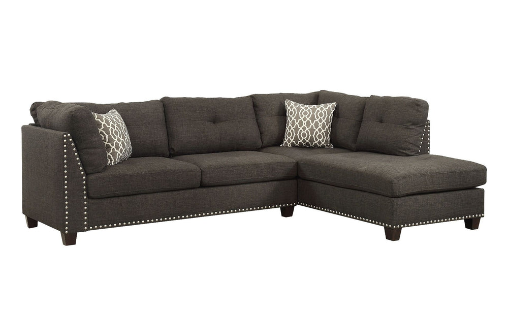 Laurissa - Sectional Sofa & Ottoman (2 Pillows) Charcoal