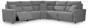 ModMax II - Salt And Pepper - Reclining Sectional Gray 5 Pc. Power Reclining Sectional With RAF Zero Wall Power Recliner