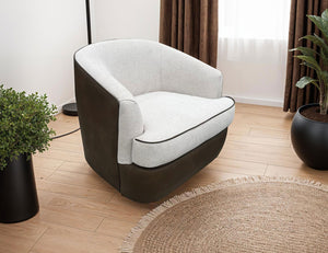 Tumbi - Armchair - Ivory/Brown