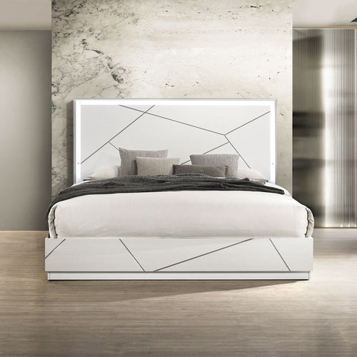 Esther - Bed With LED White