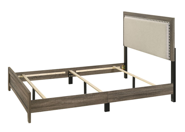 Millie - Queen Upholstery Bed In One Box - Warm Gray