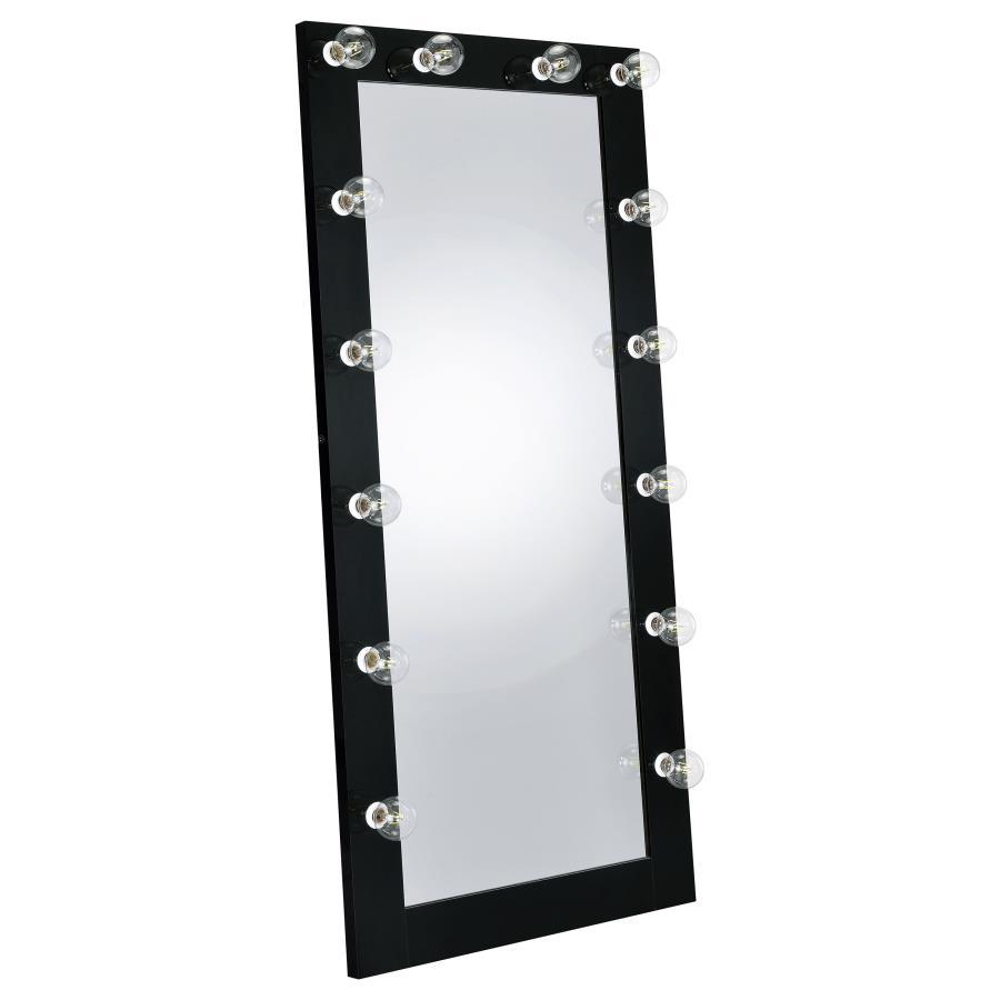 Zayan - Length Floor Mirror With Lighting Black
