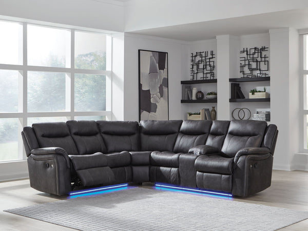 Sultan Meadow - 2-Piece Reclining Sectional - Carbon