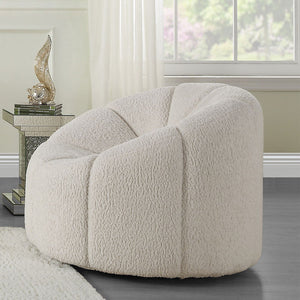 Osmash - Chair With Swivel - White Teddy Sherpa