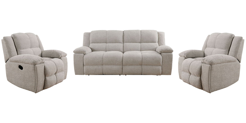 Buster - Manual Glider Reclining Sofa Set Beige 2 Pc. Sofa, Recliner