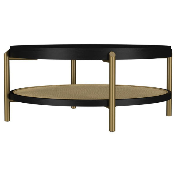 Arini - Round Coffee Table With Storage Shelf
