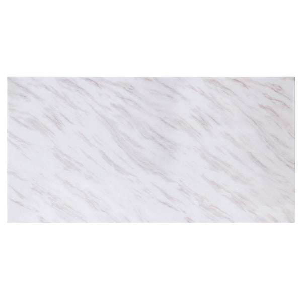 Zander - Dining Table - White Printed Faux Marble Top & Mirrored Silver