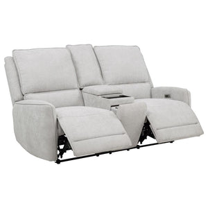 Sylmar - Chenille Upholstered Power Reclining Loveseat - Dove Gray