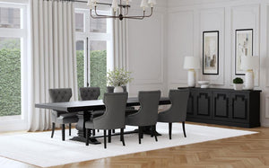 Florence - 126" Extension Dining Table Set Dark Gray 7 Pc. Table, 6 Chairs
