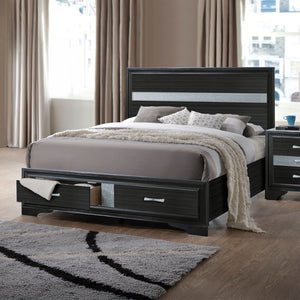 Naima - Bed w/Storage Black Queen