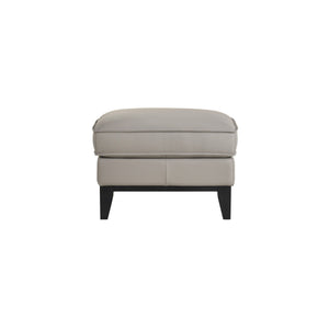Aaron - Leather Ottoman - Mist Gray
