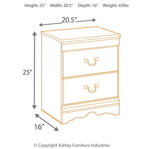 Huey Vineyard - Two Drawer Night Stand - Black