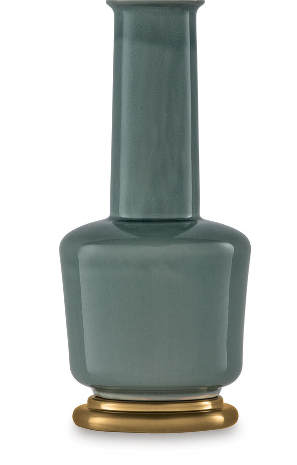 Webbington - Ceramic Table Lamp - Teal / Gold Finish