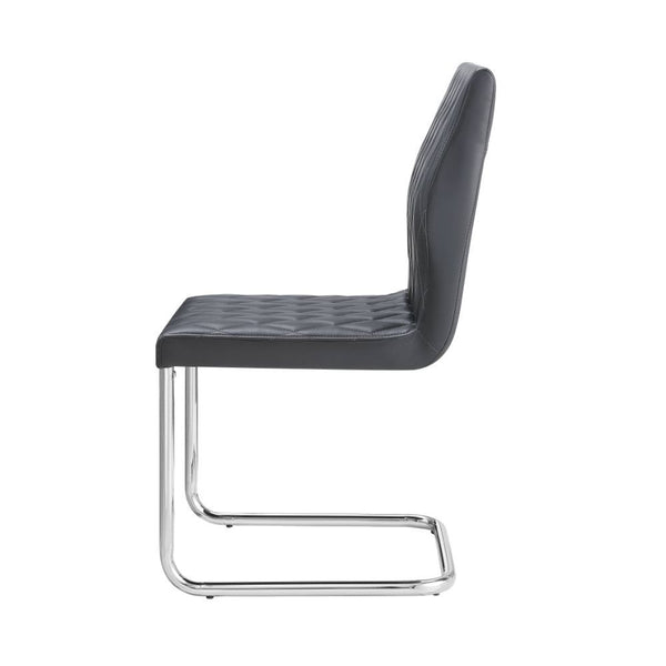 Ansonia - Side Chair (Set of 2) - Gray Synthetic Leather & Chrome