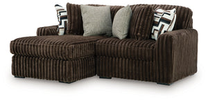 Midnight-Madness - Sectional Dark Brown 2 Pc. Left Arm Facing Corner Chaise Sectional