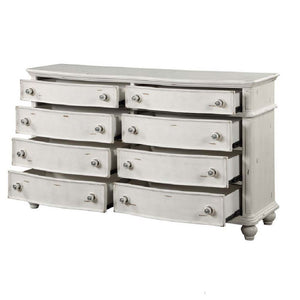 Jaqueline - Dresser - Light Gray Linen & Antique White Finish