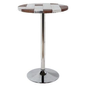 Brancaster - Bar Table - Retro Brown Top Grain Leather & Aluminum