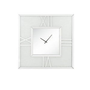 Noralie - Wall Clock With LED - Mirrored & Faux Diamonds
