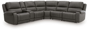 5Z - Pittson - Power Reclining Sectional Gray 6 Pc. Power Reclining Sectional