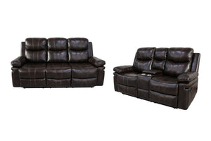 Kellen - Reclining Sofa Set Dark Brown 2 Pc. Reclining Sofa, Loveseat