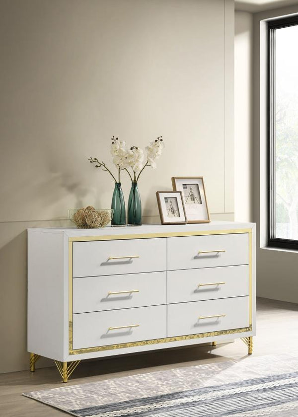 Lucia - 6-Drawer Dresser - White