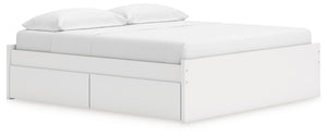 Onita - Platform Bed White King 2 Side Storage