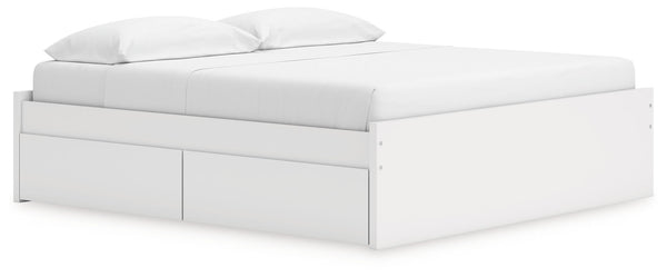 Onita - Platform Bed White King 2 Side Storage