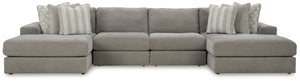 Avaliyah - Sectional Dark Gray 4 Pc. Double Chaise Sectional