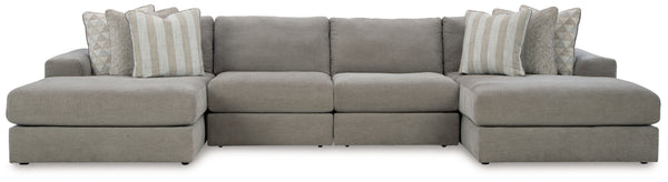 Avaliyah - Sectional Dark Gray 4 Pc. Double Chaise Sectional