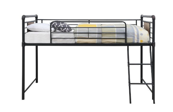 Cordelia - Twin Loft Bed With Slide - Antique Oak, Sandy Black & Dark Bronze Hand-Brushed