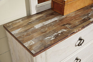 Willowton - Five Drawer Chest - Brown / Beige / White