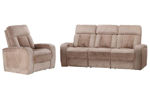 Equinox - Power Reclining Sofa Set Mushroom 2 Pc. Sofa, Recliner