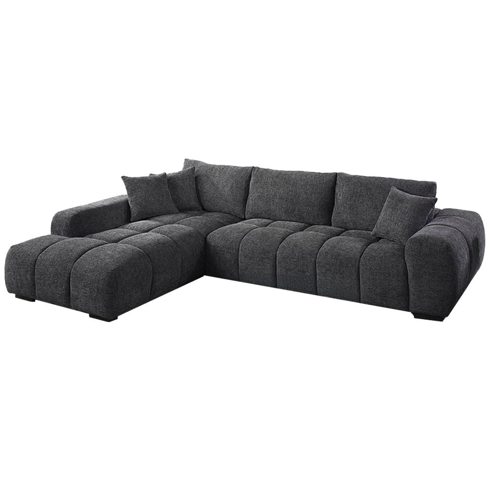 Chosen - Sectional Sofa With 3 Pillows Dark Gray Left Arm Facing Sectional
