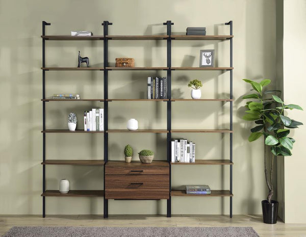 Owens - 3 Piece Wall Mounted Bookshelf Set - Walnut