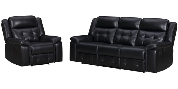 Clayton - Sofa Set Black 2 Pc. Sofa, Recliner
