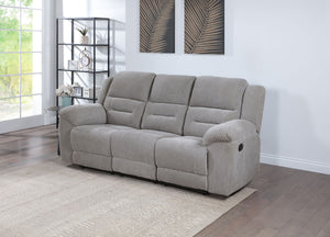 Gilson - Chenille Upholstered Reclining Sofa - Gray