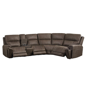 Gaia - 5 Piece P2 Power Sectional - Sable