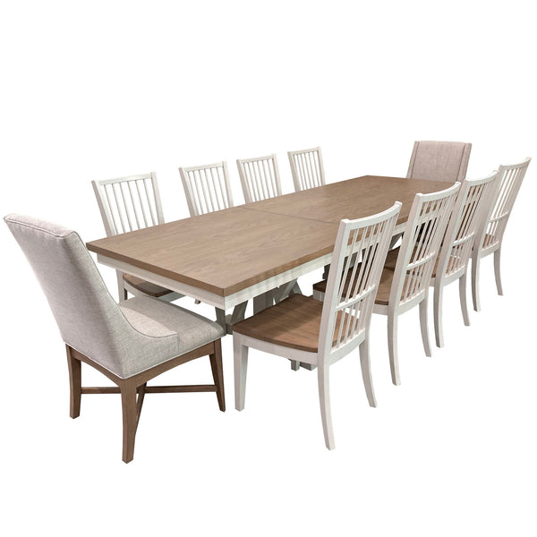 Americana Modern Dining - Trestle Dining Table With Extensions - Cotton