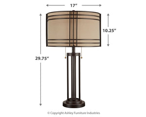 Hanswell - Metal Table Lamp  - Dark Brown